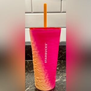 Starbucks Summer 2025 Color Changing Textured 18 Oz Glass Cup | Pink